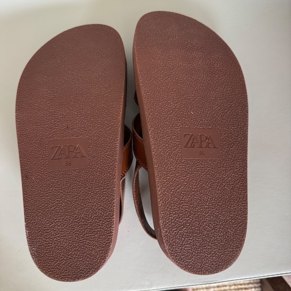 ZARA Cross Strap Sandals Size 36 - Picture 3 of 6